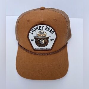 Smokey The Bear Patch Mesh Adjustable Snapback Trucker Hat Rope NWT